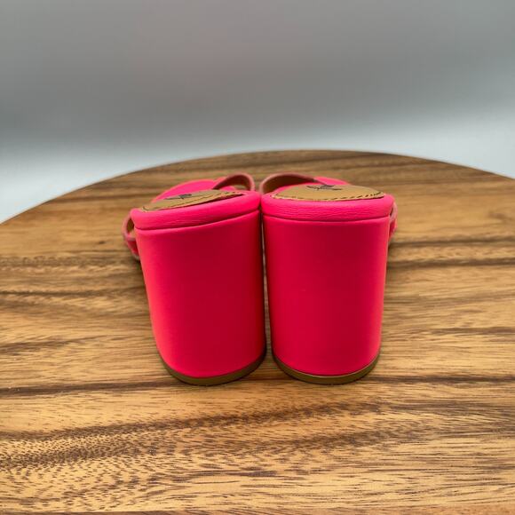 Free People Charlie V Sandals Womens Size 6 / 36 Neon Pink Casual Comfort Heels - Picture 4 of 8